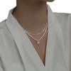 Delicado Collar de Perlas para Mujer Lujo Nicho Accesible Cadena Brillante para Clavícula Set de Dos Piezas Accesorios Populares Collar de Mujer