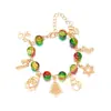Adornos Navideños Europeos y Americanos Dibujos Animados Árbol de Navidad Copo de Nieve Estrella de Cinco Puntas Pulsera Colgante Pulsera de Atmósfera Navideña