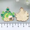 Trébol Gota de Aceite Aleación Suerte Irlandesa Colgante Pulsera Pendientes Llavero Accesorios de Joyería DIY