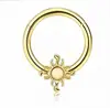 Argola para Piercing de Nariz em Aço Inoxidável com Flor de Gotejamento de Óleo Incrustada com Zircônia AB em Formato de Estrela Argola Sem Costura para Abrir e Fechar Venda por Atacado de Fabricante em Dongguan