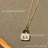 Aijia Bolsa Kangkang de Diamante Colar Feminino Ouro Rosa 18k Pingente Totalmente Cravejado Letra H Corrente para Clavícula Luxo Leve Sensação de Alto Padrão