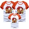 Camiseta de manga corta para padres e hijos 2024navidad Árbol de Navidad ropa para niños Europea y Americana cuello redondo manga raglán top a juego de colores