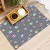 Tapete de chão simples de diatomita para animais de estimação, transfronteiriço TEMU, absorvente de água, antiderrapante, à prova de respingos, tapete de alimentação, resistente ao desgaste e à sujeira, disponível para dropshipping