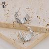 Moda INS Simple Irregular Pendientes de Medio Aro en Forma de C Valla Suavizada para Mujer Pendientes de Pin de Plata 925 Atmosféricos de Alta Gama