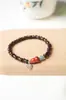 Madera de Palisandro Rosa de Hoja Pequeña India Material Viejo DIY Perla Roja del Sur 15mm Diseño Círculo Único Pulsera de Cuentas Budistas para Hombre y Mujer Venta al por Mayor