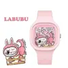 Al por mayor del fabricante Cuadrado Labubu Bubble Mart Decoración de Reloj Silicona Cuarzo Estudiante Tailandia Transfronterizo Dibujos Animados