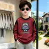 Camiseta de manga larga con bloques de color de algodón puro para niño, nuevo estilo primavera y otoño, top elegante, niño guapo, niños medianos y mayores, prenda interior, ropa de otoño