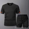 Conjunto de Traje de Malla de Secado Rápido Talla Europea Transfronterizo, Nuevo Estilo de Verano Camiseta de Manga Corta Traje Deportivo para Correr y Fitness, Secado Rápido
