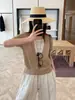 Han Xun Paseo de Fin de Semana Estilo Dos Piezas Mezcla de Lino Suéter de Punto Fresco Holgado para Mujer 2026 Nuevo Modelo de Verano 26853
