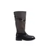 Aumento de altura de 4 cm ~ Botas western estilo caballero nómada para mujer 2026 otoño hebilla de cinturón patchwork botas de caballero de media pantorrilla para mujer