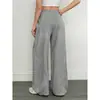 Comercio Exterior Transfronterizo Europeo y Americano Nuevo Retro Simple Color Sólido Versátil Pierna Ancha Casual Holgado Pantalones Largos Mujer En Stock Venta al por Mayor