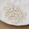 Cuentas sueltas de plata pura 999 lisas y sencillas, cuentas redondas, cuentas de disco, cuentas de rueda, cuentas de burbuja, pulsera retorcida DIY, accesorios de plata pura