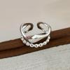 Anillo Simple de Moda Estilo Coreano con Cuentas Irregulares de Doble Capa y Diseño Nicho Hueco