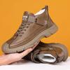 Zapatos de Hombre 2026 Otoño e Invierno Nuevo Estilo Forrados de Borrego Engrosados Zapatos para Senderismo al Aire Libre Zapatos Casuales Versátiles Botines Cortos para Hombre Zapatos de Algodón de Caña Media