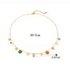 Collar vintage con cuentas de flores de colores, pulsera, gargantilla de flores pequeñas para chica dopamina, cadena de clavícula de acero de titanio para verano