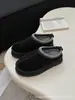 Botas de Nieve Henan Sangpo Suela Gruesa Estilo Étnico Tazz Botas de Nieve de Lana Estilo Nuevo Altura de una Pierna Botas de Cuero Genuino para Mujer