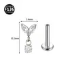 Novo piercing lábio unha 0,9 dentes F136 liga de titânio lua raio cone piercing lábio piercing orelha tragus zircônia 5A