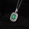 Colgante Geométrico Cuadrado Hueco de Plata de Ley S925 con Diseño de Ciervo Plateado, Jade, Moda Retro, Sentido de Alta Gama, Colgante Versátil de Temperamento