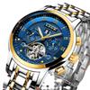 LIGE LIGE 9841 nuevo y explosivo Tourbillon multifuncional superficie mate automático mecánico impermeable Reloj de Ocio