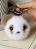 Lindo llavero colgante de cabeza de panda pequeño de imitación de visón para coche, colgante para bolso de felpa, fabricantes mayoristas