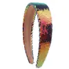 Diadema de dama con ala ancha de 3 cm transfronteriza diadema colorida creativa con lentejuelas personalidad presión para el pelo Joker accesorios para el pelo al por mayor