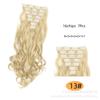 Perucas de Fibra Sintética para Comércio Exterior Europeu e Americano, Presilhas de Cabelo Cacheado de 16 Polegadas, Extensões de Cabelo, Conjunto de 7 Peças, Conjunto de Cabelo Ondulado, Cabelo Cacheado Longo