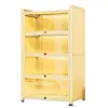 Librero de Acero con Puertas, Vitrina de Cristal, Montado en Pared, a Prueba de Polvo, Vitrina Metálica, Gabinete de Almacenamiento