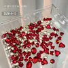 Joias para Nail Art Novo Diamante de Fundo Pontiagudo Vermelho Chinês Pilha de Diamante Produto Acabado Alto Padrão Brilhante Acessível Luxo Coração Oval Diamante de Unha Joias