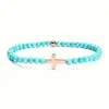 Pulsera de cruz con cuentas de piedra natural, superventas transfronteriza europea y americana 2026, una pulsera de estilo moderno, simple y delicado, perfecta como regalo