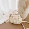 Bolsa de Bolos Portátil Linda Estilo Coreano Modelo Nuevo 2026 Bolso Plegado con Textura Simple Bolso de Hombro Cruzado de Moda