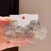 Aretes de Flores Grandes de Metal con Aguja de Plata S925, Aretes Dulces Elegantes, Diseño Nicho, Aretes de Alta Gama al Por Mayor