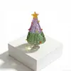 Nuevo Árbol de Navidad Inclinado de 8.5cm Envuelto en Alambre Árbol de Navidad Envuelto en Alambre de Vidrio Zibo Exhibición de Artesanías de Vidrio Navideñas