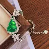 Pulsera Calcedonia Verde Natural de Calabaza Pulsera de Ágata Pulsera de Calabaza Bienestar Pequeña Exquisita Simple Moda Tendencia Mujeres