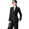 Traje Formal de Dos Piezas para Oficina de Mujer Otoño/Invierno 2026 Blazer Profesional para Presentadores Ropa de Trabajo de Alta Gama Médico Estética