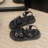 Sandalias de Moda Versátiles para Mujer para Combinar con Faldas, Nuevo Estilo Verano 2025, Sandalias Populares para Mujer con Tira Única, Plataforma y Suela Gruesa