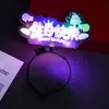 Barra Luminosa de Mano Accesorios de Ambiente Feliz Cumpleaños Arreglo de Ambiente Luminoso Aro para el Pelo con Purpurina para Niños y Niñas