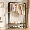 Perchero de doble capa personalizado de la fábrica original, adecuado para apartamentos de alquiler, uso doméstico, dormitorio, perchero independiente con almacenamiento y función de secado de ropa, personalizable