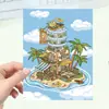 Adesivos de Paisagismo de Férias de Verão na Praia Desenho Animado Mundo em Miniatura 3D Little Red Book Descompressão Câmera DIY Manual de Cena Atacado