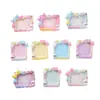 Platos Cuadrados Pequeños de Dibujos Animados, Accesorios para Comida y Juguetes, Lindas Piezas Decorativas Hechas a Mano para DIY, Kit de Materiales de Piezas Pequeñas de Resina de Pegamento Crema