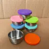 Venta al por mayor estilo coreano plato para barbacoa taza para salsa plato para condimentos plato para pepinillos tapa de silicona plato para salsa de acero inoxidable 304