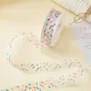 Cinta de Hilo de Nieve con Puntos de Onda de Color de 2.5 cm Estilo Ins Lazo DIY Regalo Pastel Horneado Empaque Cinturón Día del Niño