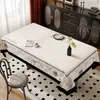 Toalha de Mesa Retrô Impermeável e à Prova de Óleo Toalha de Mesa Sem Lavagem Luxo Leve High-End Simples Toalha de Mesa 2024 Nova Toalha de Mesa de Café