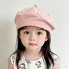 Boina para Niñas para Otoño e Invierno, Lindo Moño Dulce, Gorro de Punto Cálido y Cortavientos para Bebés Niñas, Gorro de Artista Tejido