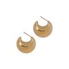 Brincos de Bola Oca Versáteis Estilo Retro C-Shape Mais Vendidos Transfronteiriços para Mulheres, Aço Titânio Banhado a Ouro 18K Joia de Orelha que Não Desbota