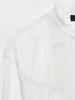 Camisa de Estilo Commuter Suave, Semi-Transparente, Holgada, de Manga Larga, Cuello Alto Texturizado, Nueva de Primavera 2026, Más Vendida en Aliexpress