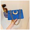 Patrón de Lichi Texturas de Moda Estilo Occidental Media Luna Distinctiva Bolsa Cuadrada Pequeña 2023 Nueva Simple de Moda Bolso de Hombro Cruzado