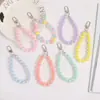 Llavero de Cuentas de Colores Redondo de Cuentas Mediano de Cuentas DIY Colgante para Bolsa de Llaves Cadena de Cuentas Hecha a Mano Decoración Colgante para Funda de Teléfono Móvil