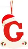 Letra Inicial de Navidad con Gorro Rojo Decoración de Letra, Decoración Colgante para Árbol de Navidad DIY Colgante Personalizado Regalo