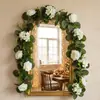 Enredaderas de flores artificiales de rosa y hortensia de primavera transfronterizas, decoración de bodas y hogar, adornos colgantes para puertas, enredaderas de flores artificiales
