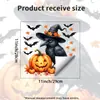Divertidos y lindos adhesivos de Halloween para inodoro, autoadhesivos y removibles, con un diseño de murciélago con traje + un cuervo negro con capucha